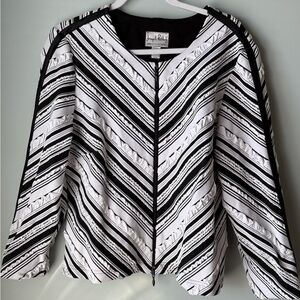Joseph Ribkoff Black and White Striped Jacket
